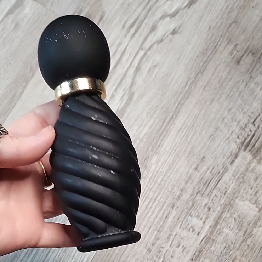 Black and Gold Swirl Empty Refillable Perfume Bottle